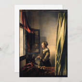 Vermeer – 女の子読は開いた窓で手紙を 招待状 (正面/裏面)