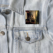 Vermeer – 女の子読は開いた窓で手紙を 缶バッジ (インサイチュ)