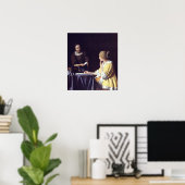 Vermeer – 手紙を持つ愛人とメイド1668 ポスター (ホームオフィス)