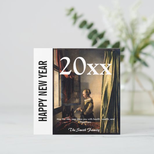 Vermeer – 新年おめでとう/女読の子の手紙 シーズンカード (スタンド正面)