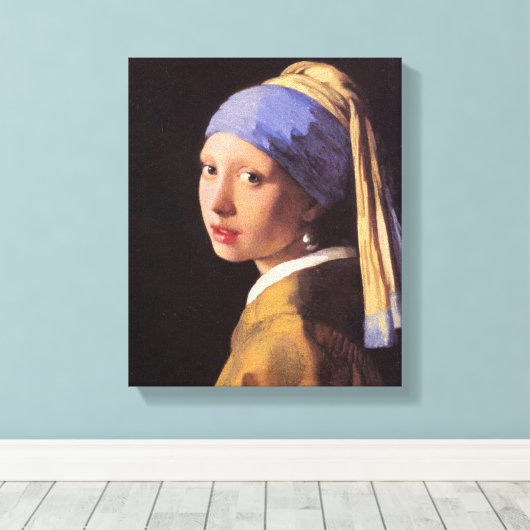 Vermeer – 真珠のイヤリングを持つ女の子 キャンバスプリント (インサイチュ (ウッドフロア))