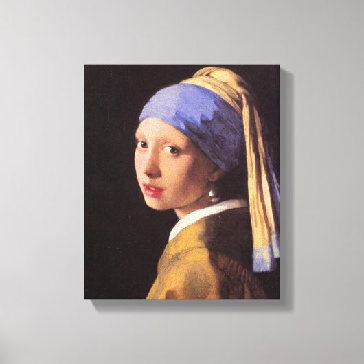 Vermeer – 真珠のイヤリングを持つ女の子 キャンバスプリント (正面)