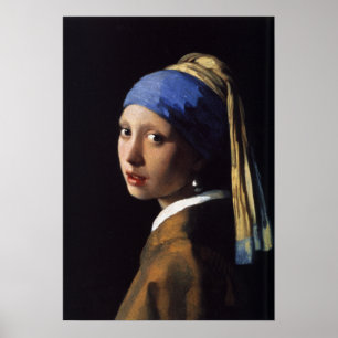Vermeer -真珠のイヤリングを持つ女の子-ヴィンテージの芸術 ポスター