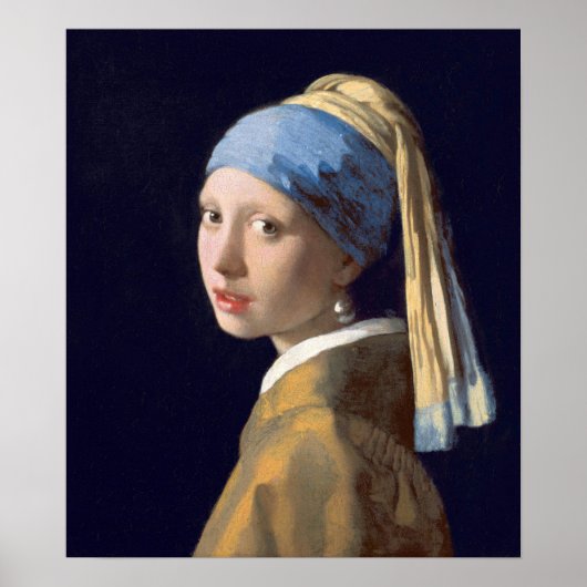 Vermeer – 真珠のイヤリングを持つ読女の子（説明！） ポスター (正面)