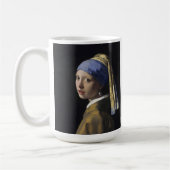 Vermeer 絵画's – 真珠のイヤリングを持つ女の子 コーヒーマグカップ (左)