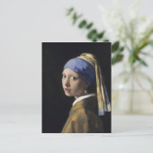 Vermeer 絵画's – 真珠のイヤリングを持つ女の子 ポストカード (スタンド正面)