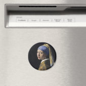 Vermeer 絵画's – 真珠のイヤリングを持つ女の子 マグネット (インサイチュ (食洗機))