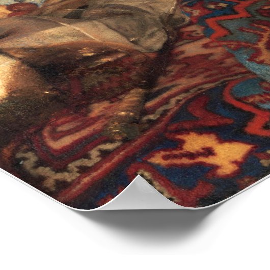 Vermeer - A Maid Sleping 1657 ポスター (角)