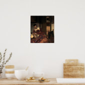 Vermeer - A Maid Sleping 1657 ポスター (キッチン)