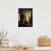 Vermeer - Girl Reading a Letter at an Open Window ポスター (キッチン)
