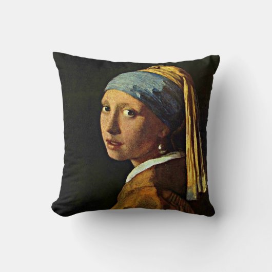 Vermeer: Girl with a Pearl Earring (2) クッション (正面)