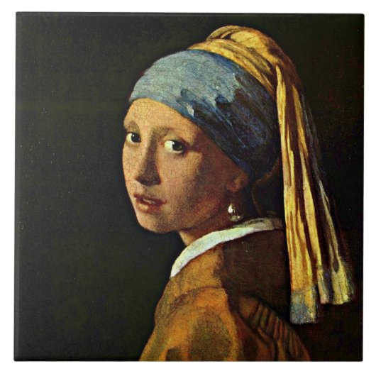 Vermeer: Girl with a Pearl Earring (2) タイル (正面)