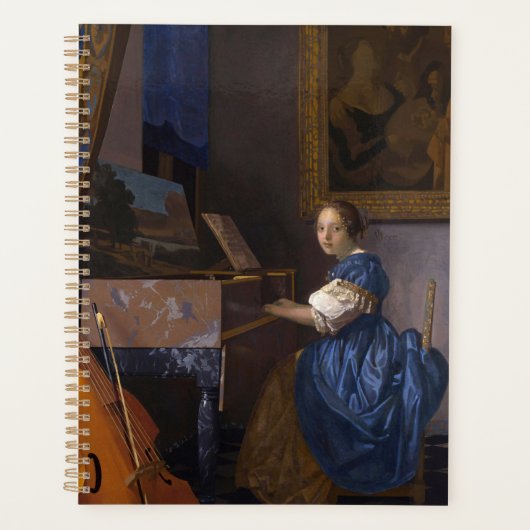 Vermeer - Lady Suited at a Virginalファインアート プランナー手帳 (正面)