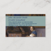 Vermeer - Lady Suited at a Virginalファインアート 名刺 (正面)