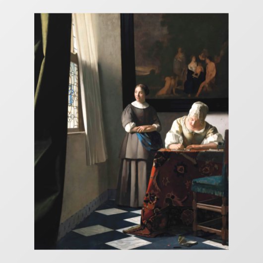 Vermeer - Lady's a Letter 書 with the Maid ウィンドウサイン (シート)
