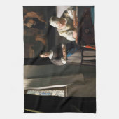 Vermeer - Lady's a Letter 書 with the Maid キッチンタオル (縦)