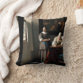 Vermeer - Lady's a Letter 書 with the Maid クッション (ブランケット)