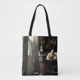 Vermeer - Lady's a Letter 書 with the Maid トートバッグ