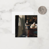 Vermeer - Lady's a Letter 書 with the Maid ノートカード (正面/裏面インサイチュ)