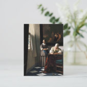 Vermeer - Lady's a Letter 書 with the Maid ポストカード (スタンド正面)