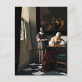 Vermeer - Lady's a Letter 書 with the Maid ポストカード (正面)