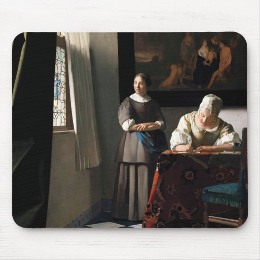 Vermeer - Lady's a Letter 書 with the Maid マウスパッド (正面)