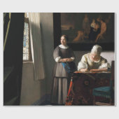 Vermeer - Lady's a Letter 書 with the Maid ラッピングペーパー (フラット)
