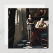 Vermeer - Lady's a Letter 書 with the Maid 招待状 (正面/裏面)
