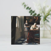Vermeer - Lady's a Letter 書 with the Maid 招待状 (スタンド正面)