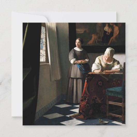 Vermeer - Lady's a Letter 書 with the Maid 招待状 (正面)