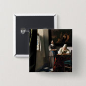 Vermeer - Lady's a Letter 書 with the Maid 缶バッジ (正面&裏面)