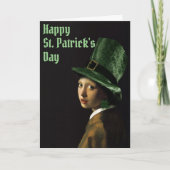 Vermeer Pearl Earring Clover St Patrick's Day カード (正面)