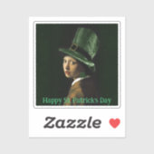 Vermeer Pearl Earring Clover St Patrick's Day シール (シート)