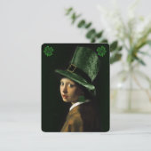 Vermeer Pearl Earring Clover St Patrick's Day 招待状 (スタンド正面)