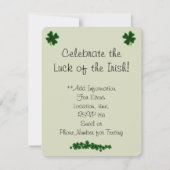 Vermeer Pearl Earring Clover St Patrick's Day 招待状 (裏面)