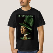 Vermeer Pearl Earring Clover St Patrick's Day Tシャツ (正面)