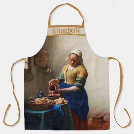 Vermeer The Milkmaid Personalize エプロン (正面)