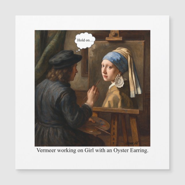 Vermeer working on Girl with Oyster Earring. (正面)
