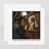 Vermeer working on Girl with Oyster Earring. 招待状 (正面/裏面)