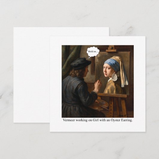 Vermeer working on Girl with Oyster Earring. 招待状 (正面/裏面)