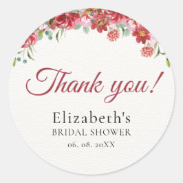 Vermilion Blossoms Bridal Shower ラウンドシール