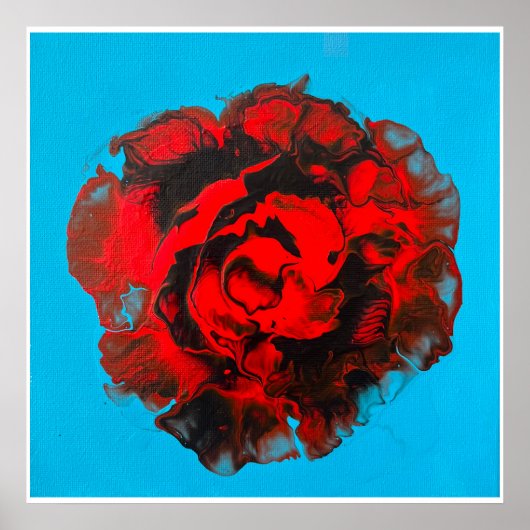 Vermillionバラ抽象芸術キャンバスアートはっきりした – 赤 ポスター (正面)