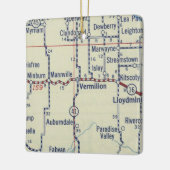 Vermillion ABヴィンテージマップ セラミックオーナメント (左)