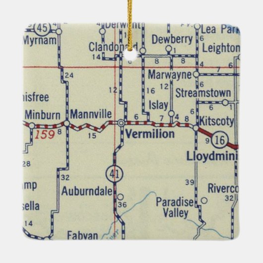 Vermillion ABヴィンテージマップ セラミックオーナメント (裏面)