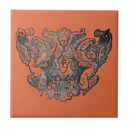 Vermillion – Angels – Coat of arms Emblem baroque タイル