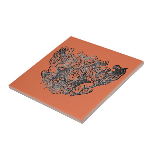 Vermillion – Angels – Coat of arms Emblem baroque タイル (側面)