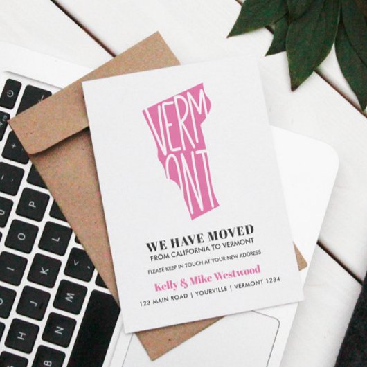 VERMONT新しいアドレスを移動しました新しいホーム ポストカード