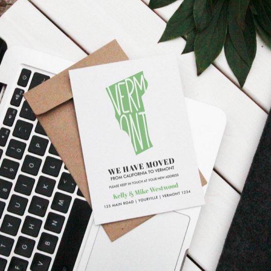VERMONT新しいアドレスを移動しました新しいホーム ポストカード