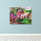 Vermont Canvas Printで農場の静かな日 キャンバスプリント (インサイチュ (ウッドフロア))