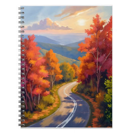 Vermont Fall Foliage Watercolor Landscape ノートブック